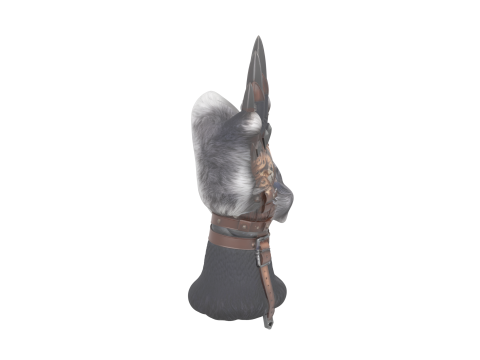 Of Fierce Werewolf Claw Glove featuring Moon Engravings and Leather Straps 3D Model