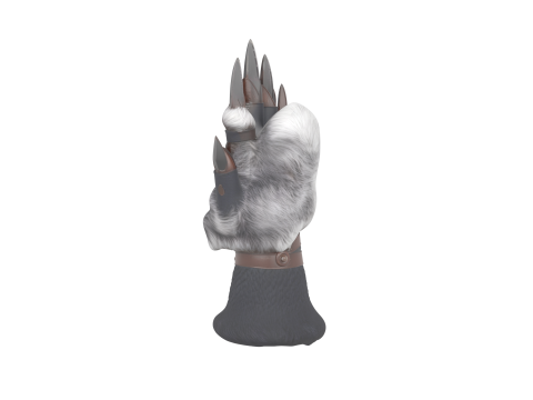 Of Fierce Werewolf Claw Glove featuring Moon Engravings and Leather Straps 3D Model