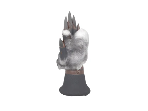 Of Fierce Werewolf Claw Glove featuring Moon Engravings and Leather Straps 3D Model