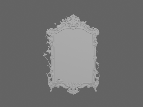 Elegant Haunted Mirror with Ornate Frame and Ghostly Reflections 3D Модель