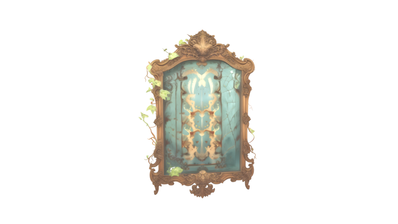 Elegant Haunted Mirror with Ornate Frame and Ghostly Reflections 3D Модель .c4d .max .obj .3ds .fbx .stl .blend 