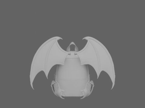 Spooky 3D Bat Wing Backpack Model for Halloween Films Modelo 3D