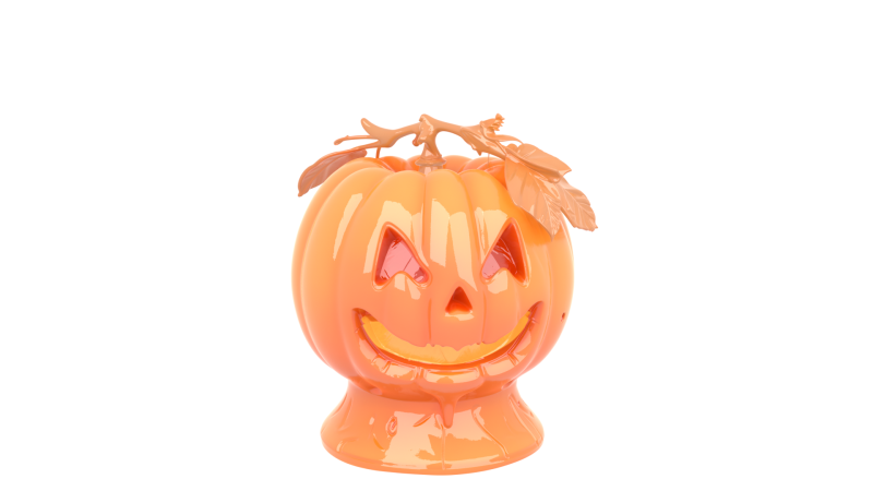 Intricate Orange Ceramic Pumpkin Spice Candle 3D Model .c4d .max .obj .3ds .fbx .stl .blend