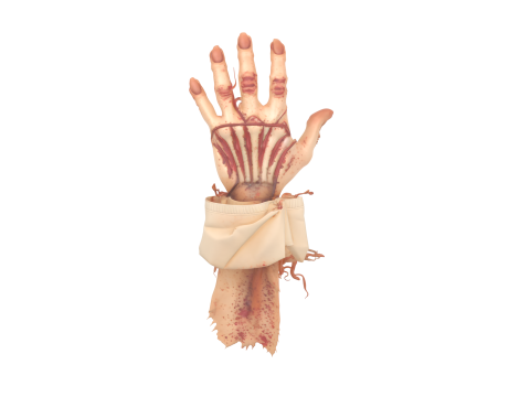 3D Rotting Zombie Arm Prop with Exposed Bones and Maggot Infestation Modelo 3D