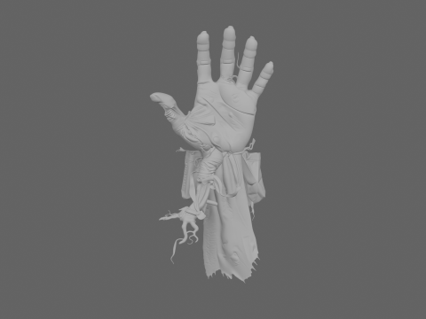 3D Rotting Zombie Arm Prop with Exposed Bones and Maggot Infestation 3D Model