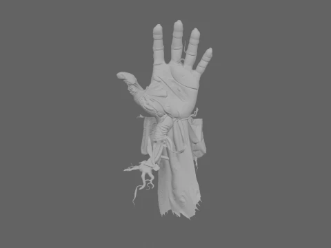 3D Rotting Zombie Arm Prop with Exposed Bones and Maggot Infestation 3D Model