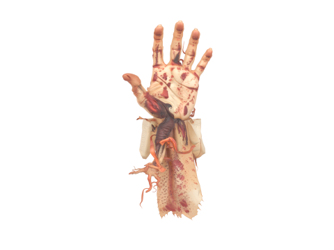 3D Rotting Zombie Arm Prop with Exposed Bones and Maggot Infestation 3D Model