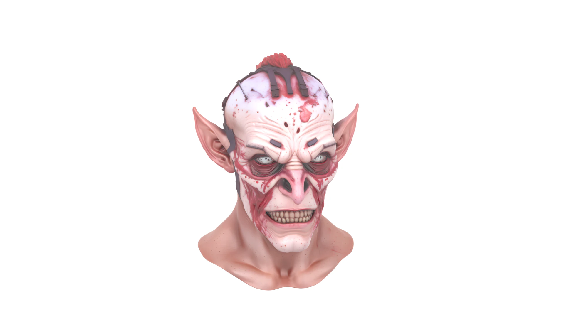 Goblin Mask Detailed Character Design 3D Model .c4d .max .obj .3ds .fbx .stl .blend 