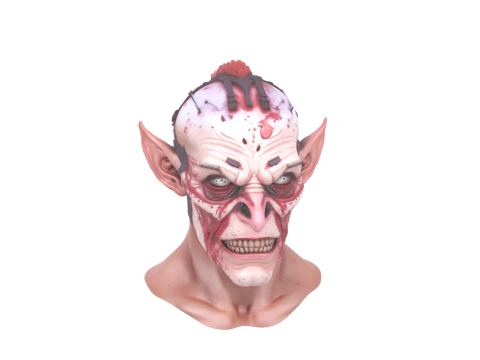 Desain Karakter Detail Topeng Goblin Model 3D
