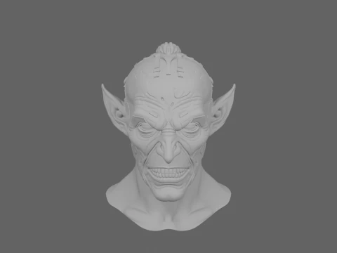 Goblin Mask Detailed Character Design 3D Model