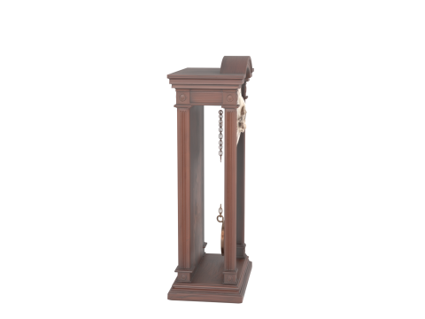 Gothic 3D Clock Model with Skull Face and Blood Red Roman Numerals 3D Model