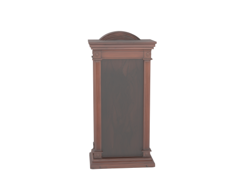 Gothic 3D Clock Model with Skull Face and Blood Red Roman Numerals 3D Model