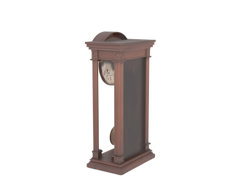 Gothic 3D Clock Model with Skull Face and Blood Red Roman Numerals 3D Model
