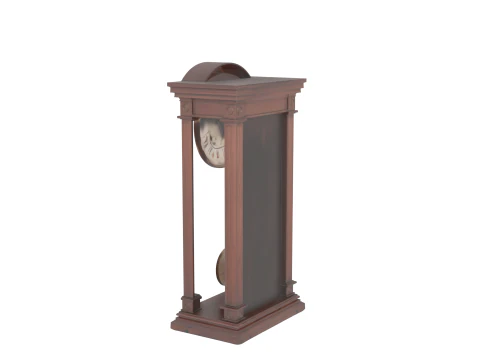 Gothic 3D Clock Model with Skull Face and Blood Red Roman Numerals 3D Model