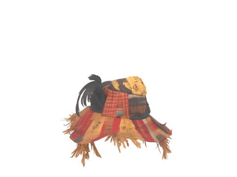 Weathered Scarecrow Hat with Feather Accents Model 3D