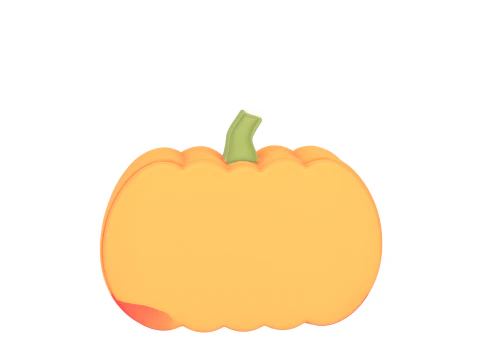Vibrant 3D Pumpkin Patterned Entry Mat with Detailed Texture and Non-Slip Backing 3D Model