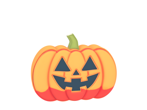 Vibrant 3D Pumpkin Patterned Entry Mat with Detailed Texture and Non-Slip Backing 3D Model