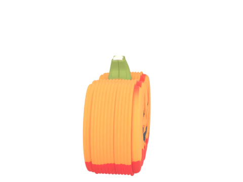 Vibrant 3D Pumpkin Patterned Entry Mat with Detailed Texture and Non-Slip Backing 3D Model