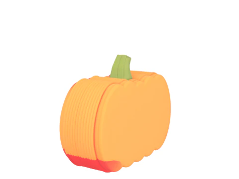 Vibrant 3D Pumpkin Patterned Entry Mat with Detailed Texture and Non-Slip Backing 3D Model