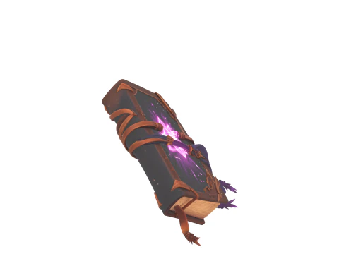 Of aged witchs spellbook with glowing leather cover and mystical bookmark 3D Model