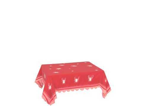 Sinister 3D Haunted Tablecloth featuring Bloodstains Lace Edges and Embroidered Spiders for Games an Model 3D