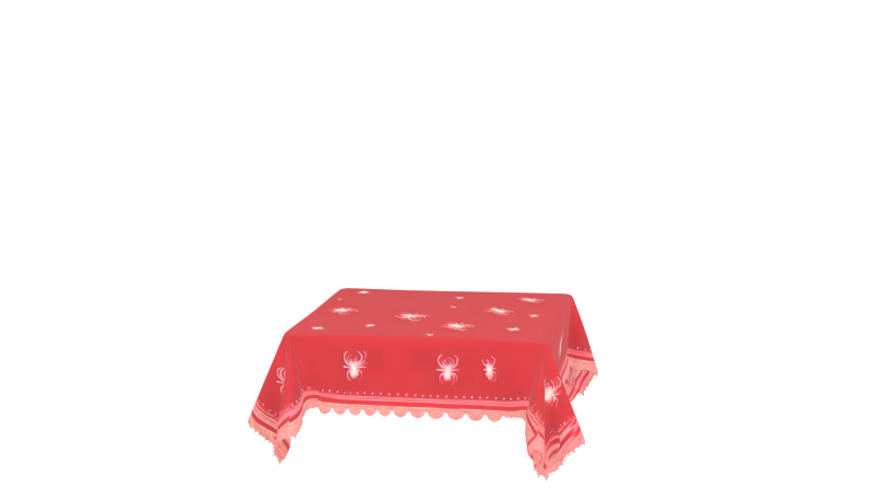 Sinister 3D Haunted Tablecloth featuring Bloodstains Lace Edges and Embroidered Spiders for Games an Model 3D .c4d .max .obj .3ds .fbx .stl .blend