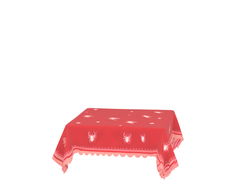Sinister 3D Haunted Tablecloth featuring Bloodstains Lace Edges and Embroidered Spiders for Games an Model 3D