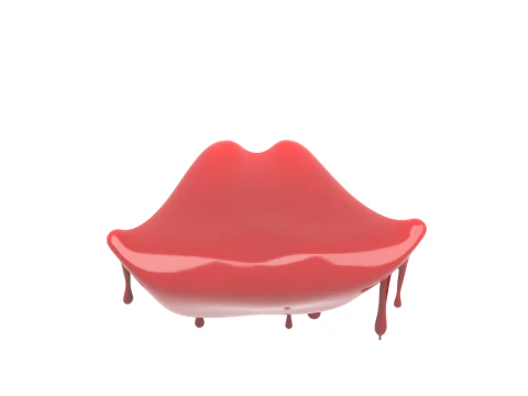 Premium of Vampire Fang Dentures with Blood Drips Metallic Sheen 3D Model
