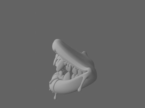 Kan Damlayan Metalik Parlaklığa Sahip Premium Vampir Dişi Protezleri 3D Model