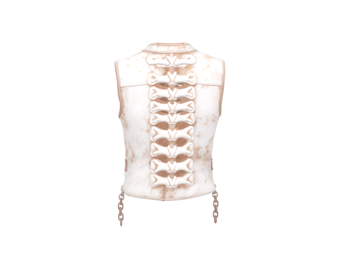 Stunning 3D Skeleton Ribcage Vest Model with Bone Buttons Model 3D