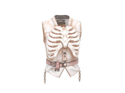 Stunning 3D Skeleton Ribcage Vest Model with Bone Buttons Model 3D