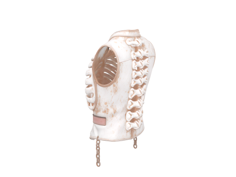 Stunning 3D Skeleton Ribcage Vest Model with Bone Buttons Model 3D