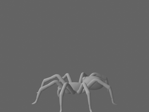 Black Widow Spider Jointed Legs Shiny Eyes Model 3D