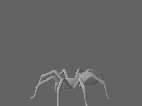Black Widow Spider Jointed Legs Shiny Eyes 3D Model