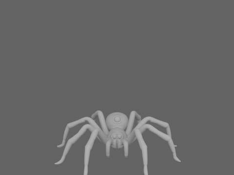 Black Widow Spider Jointed Legs Shiny Eyes Model 3D