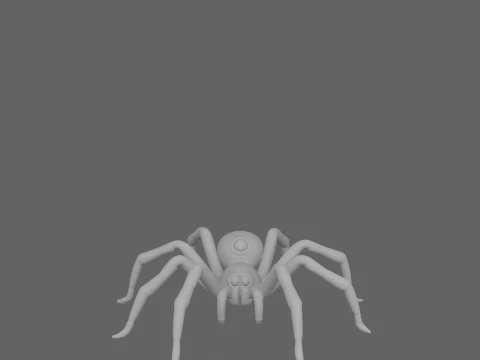 Black Widow Spider Jointed Legs Shiny Eyes 3D Model
