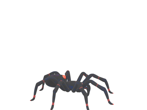 Black Widow Spider Jointed Legs Shiny Eyes Model 3D