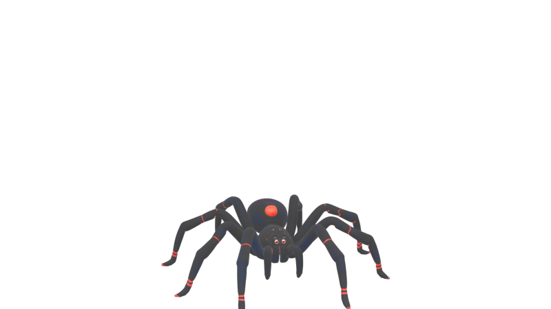 Black Widow Spider Jointed Legs Shiny Eyes Model 3D .c4d .max .obj .3ds .fbx .stl .blend
