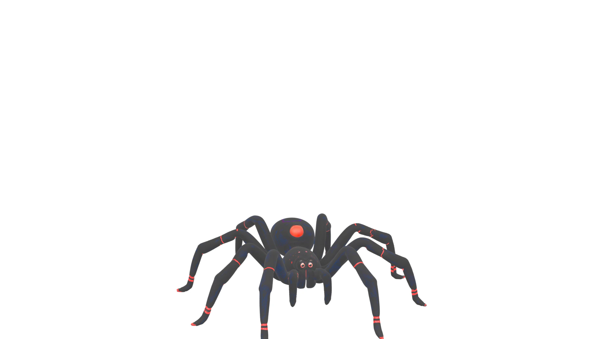 Black Widow Spider Jointed Legs Shiny Eyes 3D Model .c4d .max .obj .3ds .fbx .stl .blend