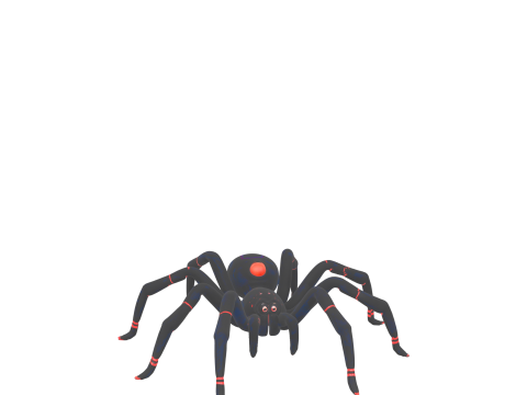 Black Widow Spider Jointed Legs Shiny Eyes Model 3D