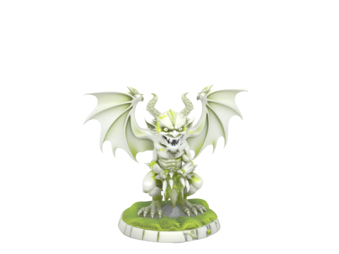 3D Detailed Granite Gargoyle with Stone Wings Snarling Face and Mossy Claw Feet Model 3D