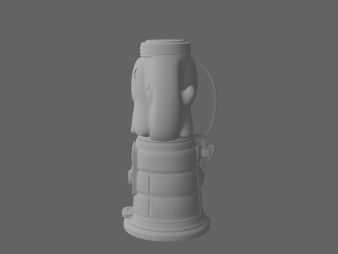 3D Intricately Detailed Halloween Ghost Candy Dispenser with Lever and Treat Chute Model 3D