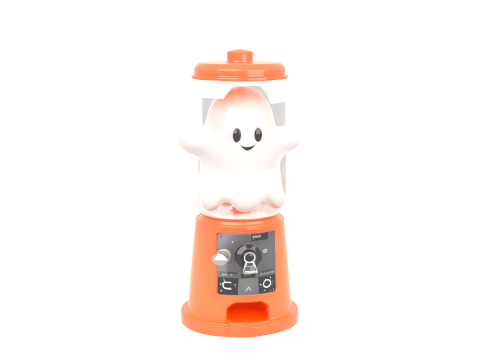 Intricate Ghost-shaped Halloween Candy Dispenser with Lever and Treat Chute Model 3D