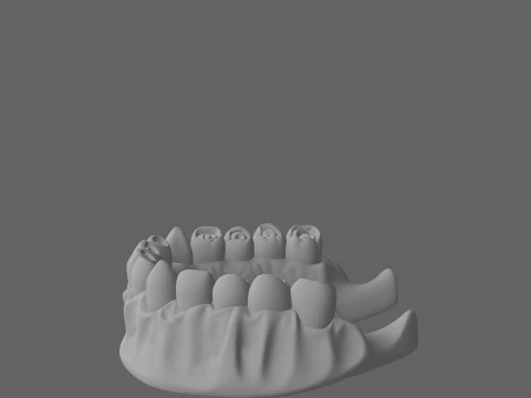 3D Intricate Vampire Fang Model with Glossy Resin Material and Blood Effects 3D Model