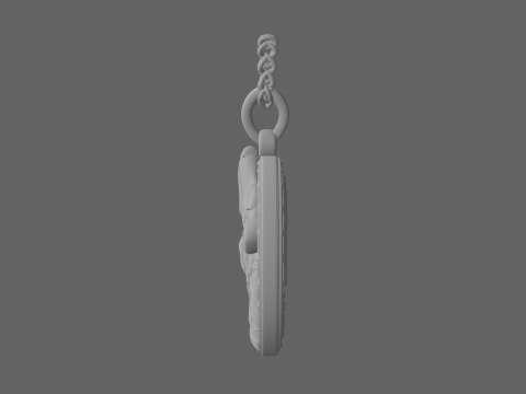 Elegant Silver 3D Werewolf Moon Pendant with Detailed Howling Wolf and Lunar Phase Engravings Model 3D