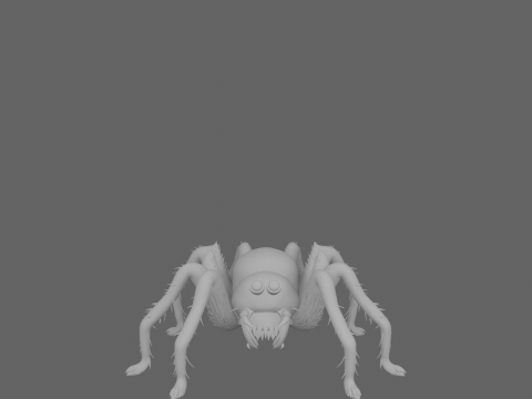 Giant Hairy Spider Plush Game Character Modelo 3D