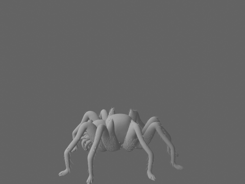 Giant Hairy Spider Plush Game Character Modelo 3D