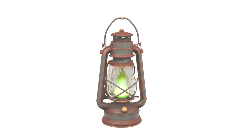 3D Detailed Goblin Lantern Model Rusty Iron with Green Glowing Flame Cage 3D मॉडल .c4d .max .obj .3ds .fbx .stl .blend
