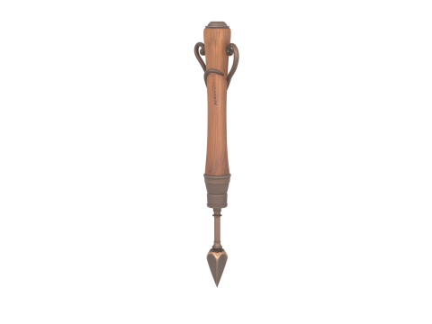 3D Magical Witch Cauldron Stirrer with Enchanted Metal Tip and Potion Residue Modelo 3D