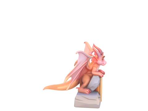 Exquisite 3D Gargoyle Bookend Model with Stone Wingspan and Weathered Marble Base 3D Model